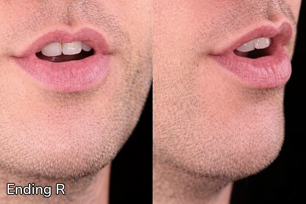 Mouth position for /r/ as in RED