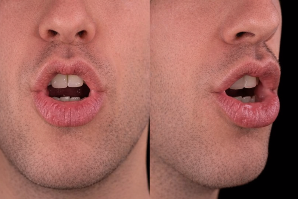 Mouth position for /ɜr/ in bird